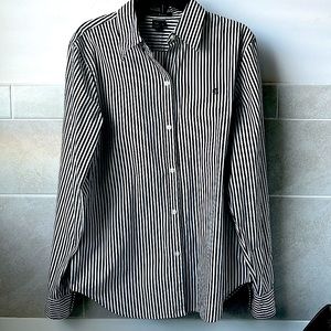 Ralph Lauren Black and White Dress Shirt. Size Medium, 100% Cotton